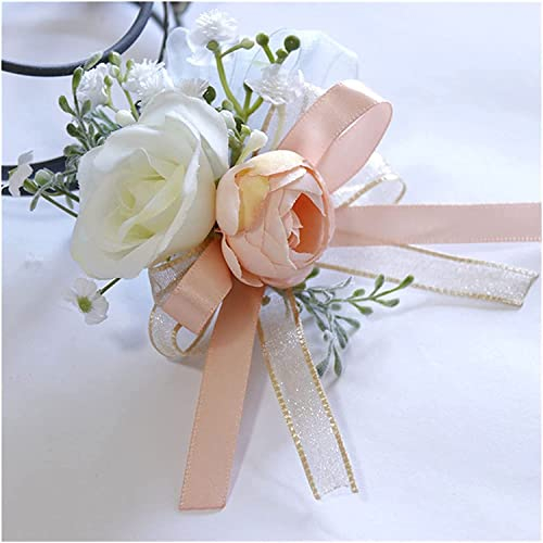 RWRAPS Handgelenk-Ansteckblume für Hochzeit, Boutonniere, rosa Rose, Party-Handgelenk-Blume, Hochzeit, Ansteckblume, Brautjungfer-Ansteckblume, Handblumen (Farbe: Ansteckblume 5) (Ansteckblume 3)