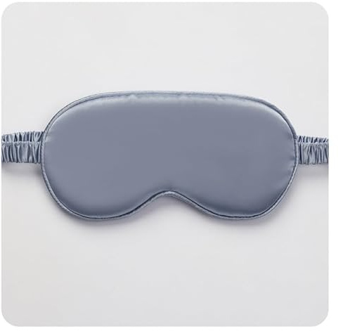 Yurosiay Seiden-Schlafmaske Verstellbar Augenmaske Augen-Schlafschutz Bio Satin Schlafbrille Augenmaske zum Schlafen Schlafbrille Augenabdeckung mit Gummibänder für Männer & Frauen Haze Blau 4 Stück