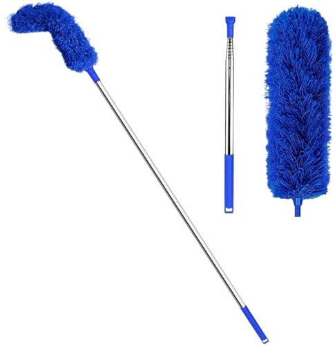 Gutter Cleaner Gutter Cleaning Brush Roofing Tool with Telescopic Extendable Pole 8.2Ft Guard Cleaner Tool Easy Remove Leaves Blue For Cleaning Gutter