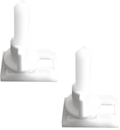 2 tornillos y tuercas de plástico blanco para asiento de inodoro con arandelas, pernos de bisagra de repuesto para montar asientos y tapas de inodoro, inodoros y piezas de inodoro