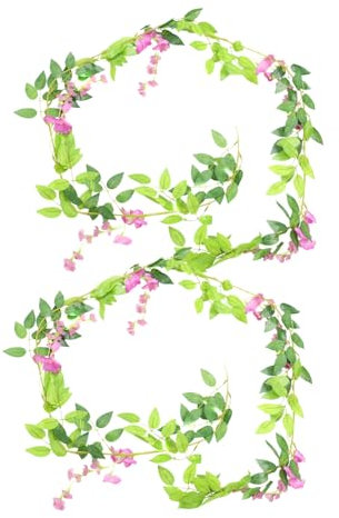Zerodeko Hängende Glyzinien-girlanden-Dekorationen Künstliche Blumenranken 2 Stück 1 8 M Seidenplastik Hochzeitsdekorationen Für Kaminsims Treppengeländer