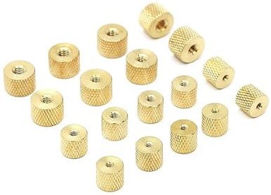 10/20/50PCS M2 M2.5 M3 M4 Knurled Brass Thumb Nut Brass Knurled Nut Cylindrical Adjust Nut(50pcs,M4)