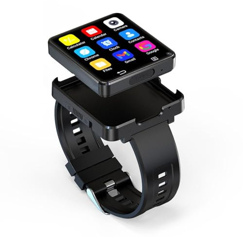 AIEK 4G LTE Phone Smartwatch, 4GB RAM+64GB ROM, Android 11 Mini Smartphone für Männer, 2,64 Zoll HD Bildschirm/ 1200mAh/WLAN/SIM Slot/8MP Kamera/Video-Chat, Fitness-Tracker-Uhr