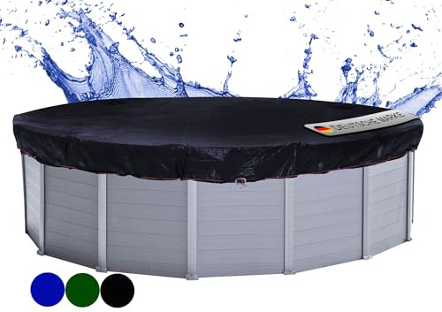 QUICK STAR Poolabdeckung Rund für 710-770 cm Pools | Planenmaß Ø 830 cm | Schwarz | Sommer & Winter Poolplane | Solar Abdeckplane 200 g/m² PE Zweifach Beschichtete Abdeckung | Solarplane UV-Resistent