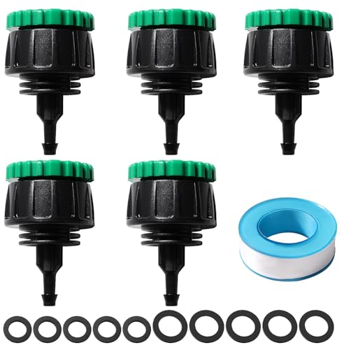 VooGenzek 5 Pezzi G1/2 G3/4 a 4/7 mm Giunto di Irrigazione Microspray, Adattatore per Tubi di Irrigazione a Goccia, Giunto Agricolo di Irrigazione, per Prati, Giardini