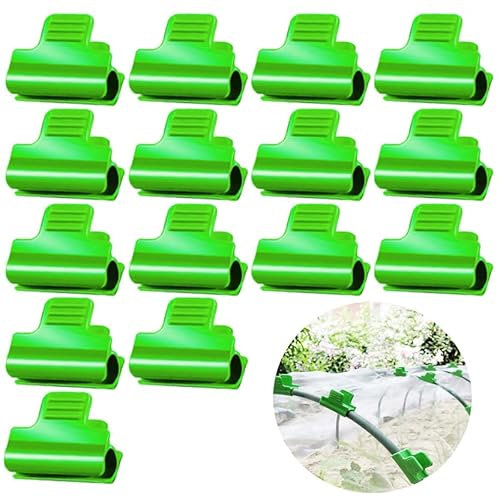 Wopanxye 15 morsetti per serra, 25 mm, clip a cerchio da giardino per file, copertura per file, tunnel, piante, ombreggiatura, per fissare telai di serre, rifugi e reti da giardino (pali da 24-26 mm)