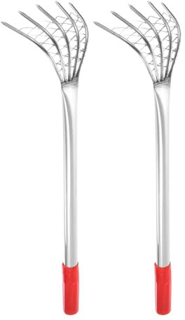 sourcing map Lot de 2 râteaux à palourdes de 50 cm pour petits coquillages, pelle à palourdes, râteau à gazon avec poignée ergonomique pour fruits de mer, râteau de jardinage et de culture