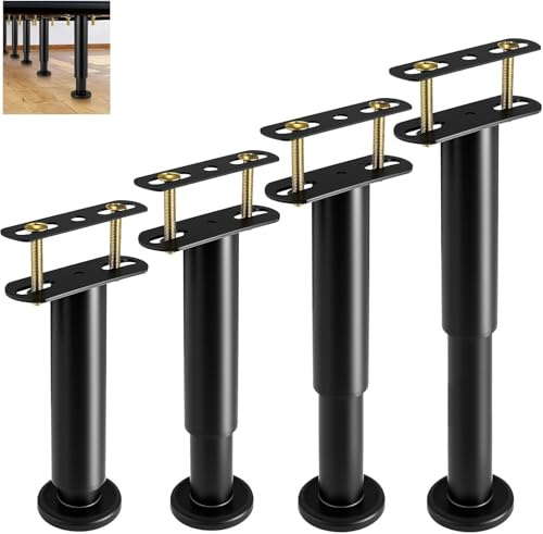 Lot de 4 Pieds de Support de Lit Réglables en Hauteur 18-32cm
