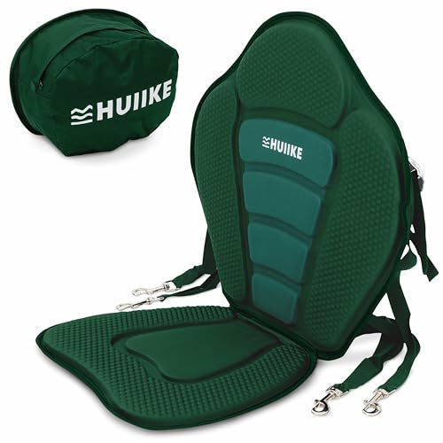HUIIKE Asiento Paddle Surf y Kayak con 4 Correas Ajustables Asiento Kayak Paddle Surf Acolchado con Bolsa Trasera | Silla Sup para Pesca con Respaldo | Accesorios para Tabla Hinchable y Canoa