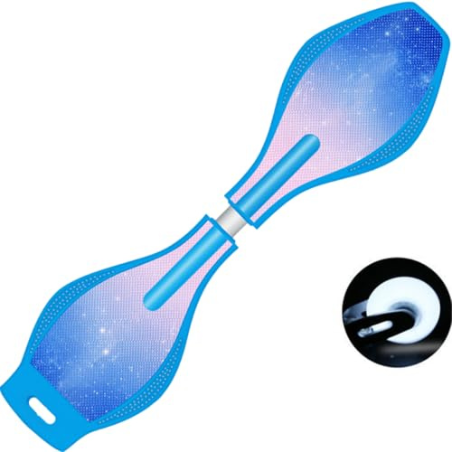 ERNAN Caster Board, Street Surfing Waveboard Light Up LED Wheels Skateboard Youth Caster Board.Castor board with Light Up Wheels for kids/teens. (nebula blue)