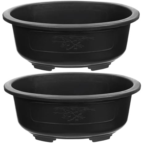TOYANDONA 2 Pots De Fleurs Plastique Grande Taille 14.96In X 11.81In X 5.51In avec Drainage pour Jardin IntéRieur ExtéRieur Bonsaï Et DéCoration Balcon Bureau