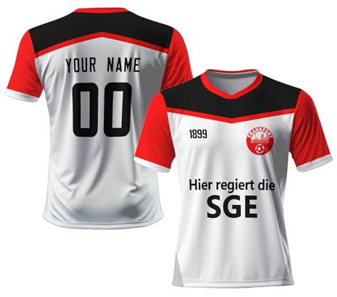 Generisch Personalisierte Fußball Trikot,Geschenk Trikot mit Eigenem Team-Logo & Namen, Nummer, Personalisiert Geschenk Fußball Fanartikel Trikot für Herren,Jugend,Damen, Atmungsaktiv