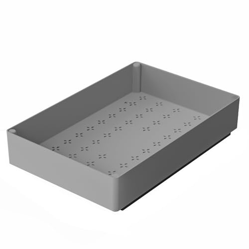 Creperture Organizador de cajones extraíbles para armario, estantes de almacenamiento de plástico, insertos de cajones para gabinete de cocina, sin necesidad de perforación, debajo del fregadero, 1
