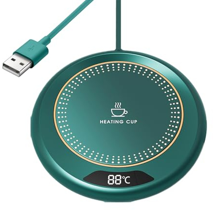 Bkljkf Calentador de tazas de café, 3 niveles de temperatura, calentador de taza de café para escritorio, 20 W, calentador de tazas eléctrico para bebidas, té, leche, cocina, bar, hogar, comida para