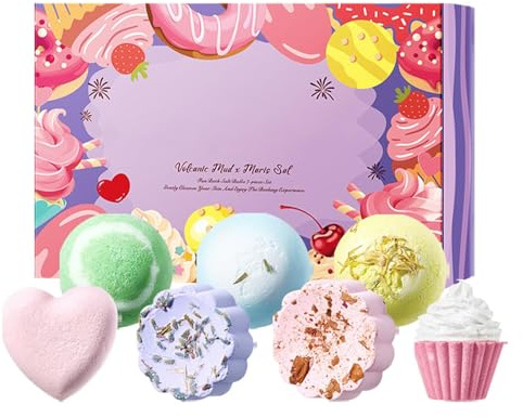 Badekugeln,7 Stück Bio Badebälle Spa für Erwachsene | Feuchtigkeitsspendende Duschaccessoires Für Freundin Mädchen Mama Entspannung Spa Pflege Badezimmer,Badewannen Entspannung