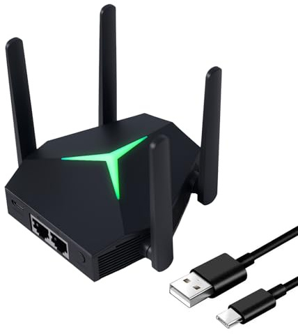 Répéteur WiFi, AC1200 Amplificateur de Signal WiFi Double Bande 2.4GHz et 5GHz, WiFi Extender Signal Booster avec 2 Port Ethernet, Jusqu'à 12000 Sq.ft (Noir)