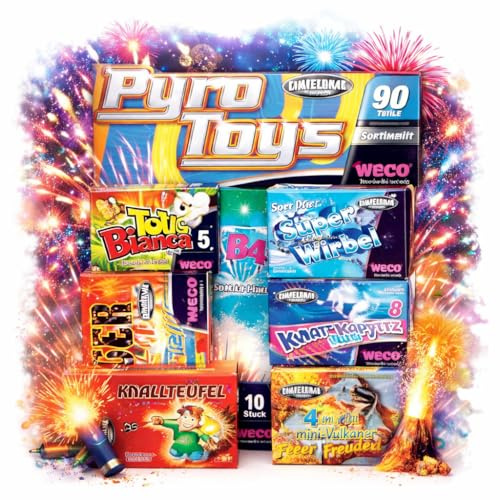 XXL Set Pyro Toys Kids 165 Teile - 2026 für Silvester & Partys ideal für Jugendlichen & Kinder