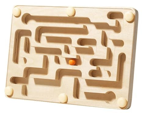 Murmel Labyrinth Spiel - Holz Kugellabyrinth Brett Spielzeug,Geschicklichkeitsspiel Brettspiel - Für Kinder Und Erwachsene Konzentration Geschicklichkeit Reisespiel