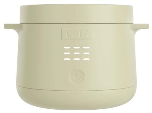 LIINI® 2.0 PRO Breiwärmer olive – Akku Babybreiwärmer, 50W, 10'000 mAh, Erwärmen per Knopfdruck, IP66, auslaufsicher, Edelstahlplatte, BPA-frei, USB-C Aluminiumkabel
