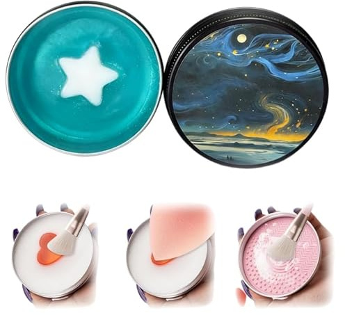 Jabón para brochas de maquillaje, almohadilla de limpieza de brochas de maquillaje de silicona con jabón, limpiador de brochas de maquillaje, limpiador cosmético para brochas y esponjas, fácil de