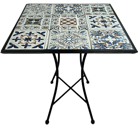 AXI Camilla Bistrotisch - Mosaik-Design - Zartblau | Gartentische, quadratisches Design mit Keramikfliesen | für Balkon, Terrasse oder als Beistelltisch Maximale Tragkraft: 40 kg / 60 x 60 x 75 cm