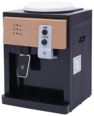 Dispensador de agua caliente y fría de mesa, 550W, enfría a 8°C calienta a 95°C, dispensador de agua eléctrico para oficina y hogar, compatible con botellas de 3.5-18.9L, tanque de acero inoxidable