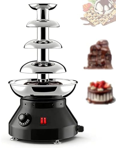 GmhXylophyte Macchina per Fontana di Cioccolato Professionale, con Controllo della Temperatura Regolabile, per Feste Ed Eventi, Grande capacità, in Acciaio Inox 4-layerBlack