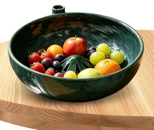 2026 - Ciotola in ceramica con fori di scarico, scarico rapido, filtro per frutta e lavatrice, fragole, mirtilli, verdure e uva