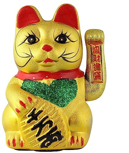Superfreak Glückskatze - Maneki-Neko - Winkekatze aus Keramik - 22 cm - Gold