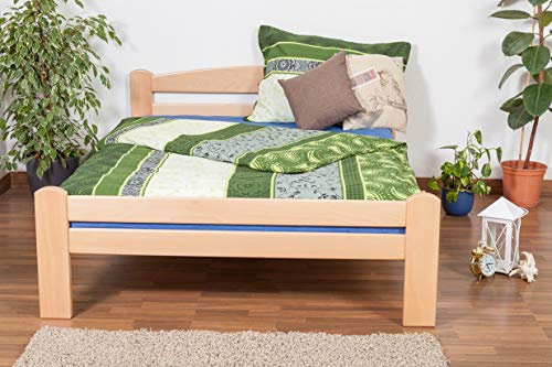 Einzelbett/Gästebett Easy Premium Line K4, 140 x 200 cm Buche Vollholz massiv Natur