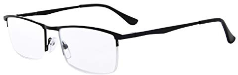 Eyekepper Qualität Halbrand Metall Lesebrille Federscharnier Lesehilfe in Schwarz+4.00