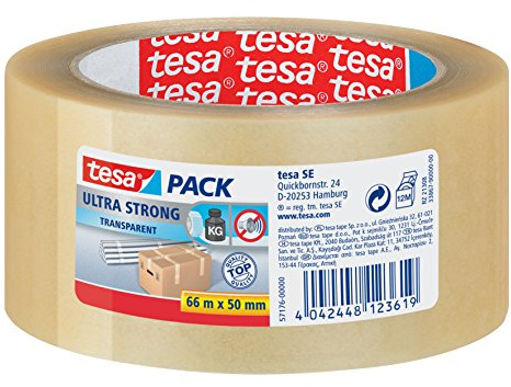 tesapack® ultra strong Packband in Premium-Qualität, transparent (66m x 50mm / 3 Rollen)