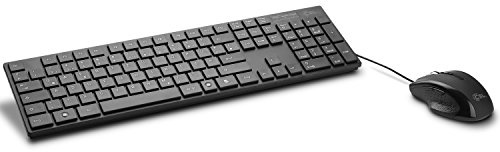 CSL Basic - Tastatur & Maus Set | kabelgebunden | schwarz | Office | Multimedia | Desktop | QWERTZ-Tastenlayout