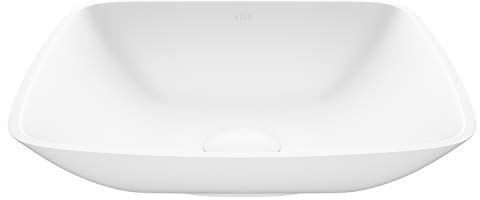 VIGO VG04009 Jacinto de Piedra Mate Lavabo de baño, Blanco