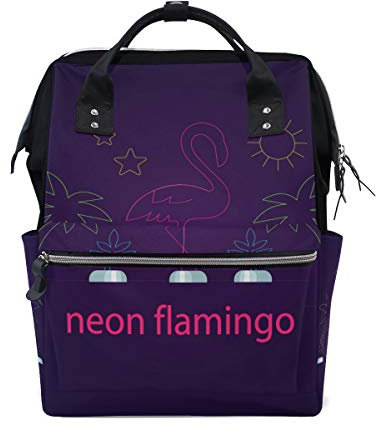 MONTOJ Neon Flamingo Canvas-Reisetasche Campus-Rucksack One Size 7