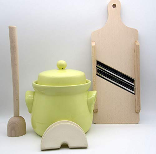 Nik.Schmitt & Sohn Minigärtopf-Set, 3 Ltr. Gelb mit Reibe und Stampfer 3622