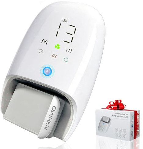 NXHMO Hand Massager with Heat and Compression & Kneading Massage for Arthritis Carpal Tunnel Pain Relief, Cordless Hand Massager with 6 Modes & 6 Intensities Birthday Gifts for Women Men
