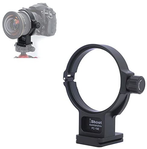 iShoot Anneau de Montage pour Trépied Bague Collier d'Objectif Compatible avec Nikon PC NIKKOR 19mm f/4E Ed Tilt-Shift, Support d'Lentille Plaque de dégagement Rapide de Appareil Photo Arca-Swiss Fit
