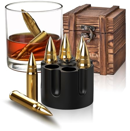 Gifts for Men Dad Husband, Whiskey Stones Reusable Stainless Ice Cubes, Unique Fathers' Day Anniversary Birthday Gift Ideas for Him Boyfriend, Man Cave Stuff Cool Gadgets Retirement Bourbon Presents
