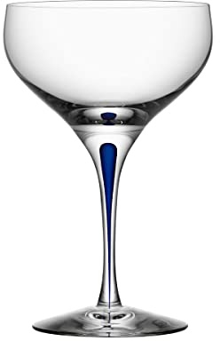 Orrefors Intermezzo Blue 10 oz. Coupe/Saucer Champagne/Dessert Stem, Large