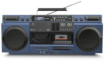 MEDION P66538 Kassettenrecorder (Retro Ghettoblaster mit CD-Player, 80er, groß, USB, SD, CD, Kassetten MC, DAB+ Radio Teleskopantenne, Bluetooth, Kassettendeck, Aufnahmefunktion, Batteriebetrieben)