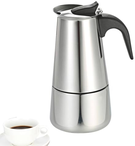 Agatige Stovetop Espresso Maker, 300ml/6 Cup Stainless Steel Italian Coffee Maker Moka Pot Classic Cafe Maker for Induction Cookers