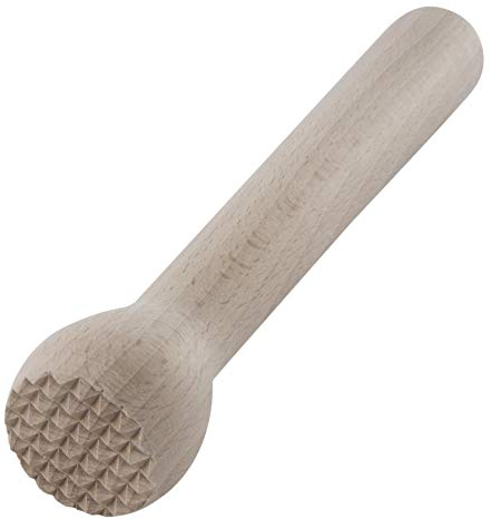 WooDeeDoo 1 Piece Unvarnished Wooden Muddler | Wood Bar Tool for Making Juice Drinks Mojito Caipirinha | Pestle Grinding | Ice Hammer Crusher Masher | (L) 22 cm (8.6 inches)