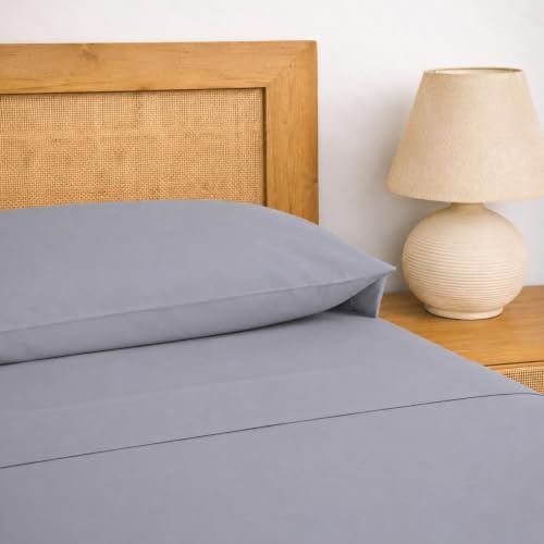 TRAMAS+ 100% Coton Parure de lit 3 pièces, 140x190/200cm, Bleu Indigo