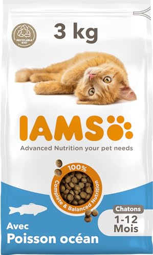 IAMS Cibo secco per gattini con pesce oceanico da 1-12 mesi, 3 kg