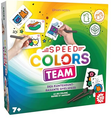 Game Factory 646305 Speed Colors Team, kooperatives Partyspiel zum Ausmalen, Familienspiel, Merkspiel ab 7 Jahren, Kinderspiel, für 2-6 Spieler