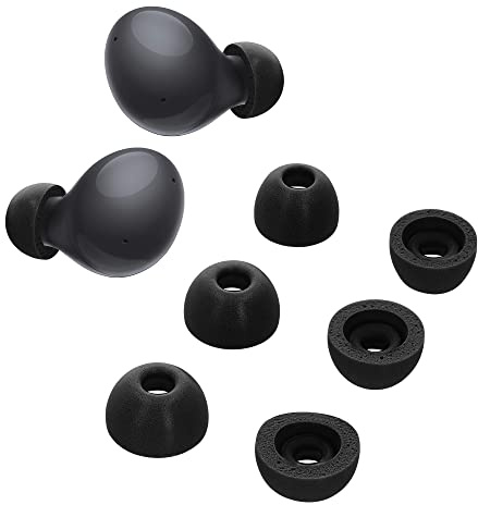 kwmobile Gommini Auricolari Memory Foam Set da 6 Compatibile con Samsung Galaxy Buds 2 - Gommini Cuffie In Ear Schiuma - 3 Size nero