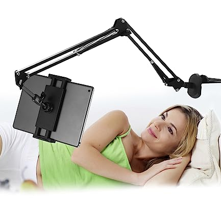 Tablet Halterung Bett 360°Drehbarer Tablet Ständer für Bett Flexibler Verstellbarer Lang Arm Handyhalterung Tablet Halter für iPad,Tablets,Telefone oder Andere Geräte mit 4 bis 13 Zoll Bildschirm