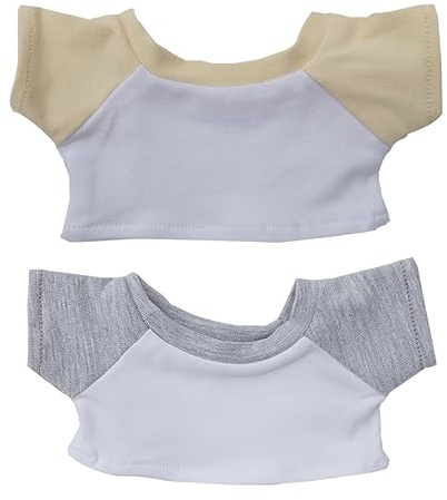 niannyyhouse 10 cm, 15 cm, 20 cm, Plüschpuppenkleidung, farbblockierendes T-Shirt, Unterhemd, weiches Plüschtier, Verkleidungszubehör (A3, 15 cm)