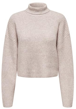 ONLY Jersey de Punto para Mujer ONLMELANIE, Oatmeal/Detalle: Melange, S